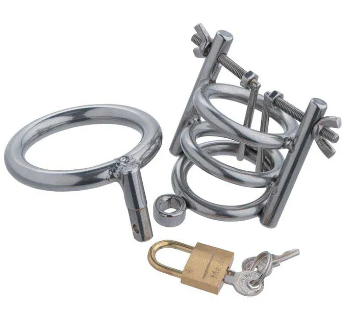 XR Brand Male Sex Toys | Deluxe Cleaver Urethral Spreader CBT Chastity Cage