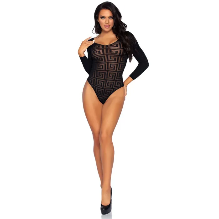 Bodystockings & Playsuits | Leg Avenue Mosaic Snap Crotch Bodysuit - One Size - Black Bodystockings & Playsuits | Leg Avenue Mosaic Snap Crotch Bodysuit - One Size - Black