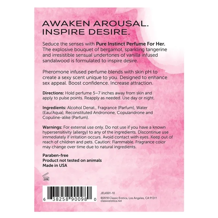 Classic Brands Pure Instinct Pheromone Perfume for Her Awaken Arousal Inspire Desire -14 ml | 0.5 Fl. Oz | Vibrators