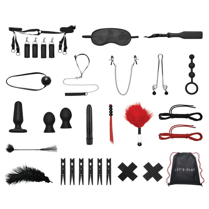 Female Sex Toys | Lux Fetish Everything You Need Bondage in-a-Box 20pc Bedspreader Set