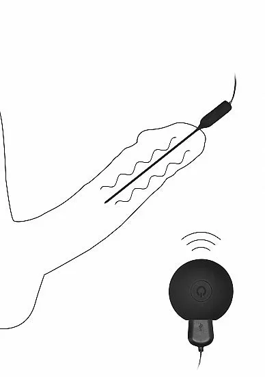 Male Sex Toys | Shots America Silicone Rechargeable Vibrating Plug Urethral Sounding Black