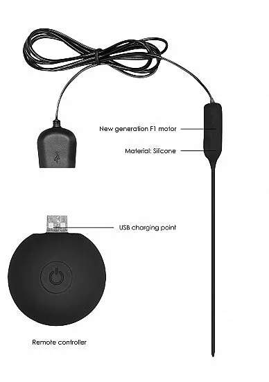 Male Sex Toys | Shots America Silicone Rechargeable Vibrating Plug Urethral Sounding Black