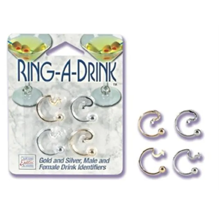 Sale Male Sex Toys Ring a Drink Gold and Silver Male and Female Drink Identifiers