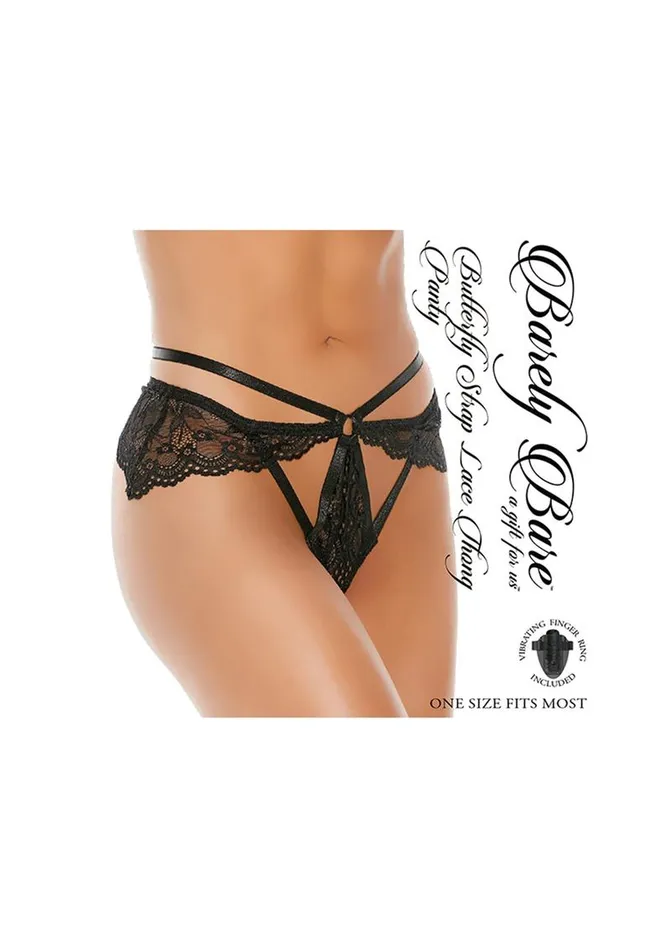 Barely Bare Barely Bare Butterfly Strap Lace Thong Panty Female Sex Toys