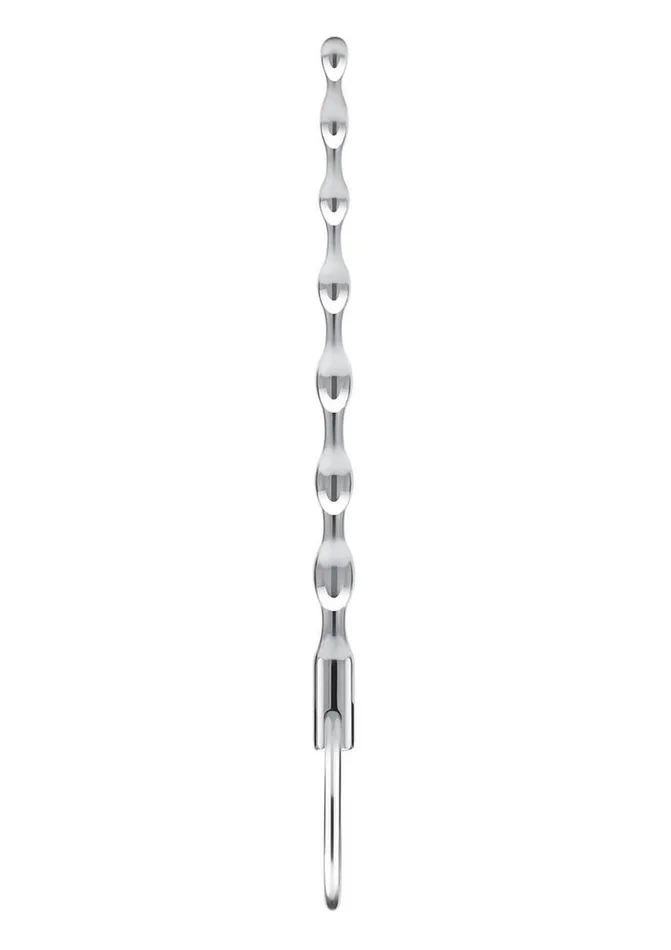 Blue Line Ribbed Urethral Sound 425in Stainless Blue Line CandB Gear Male Sex Toys