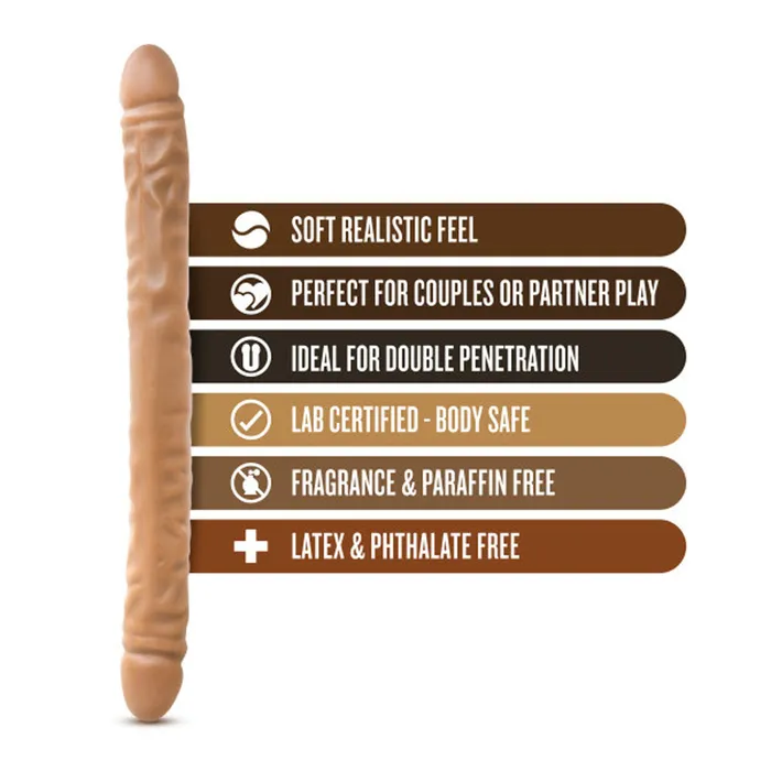 Blush Novelties Dildos Dr Skin 18 Inch Double Dildo Mocha