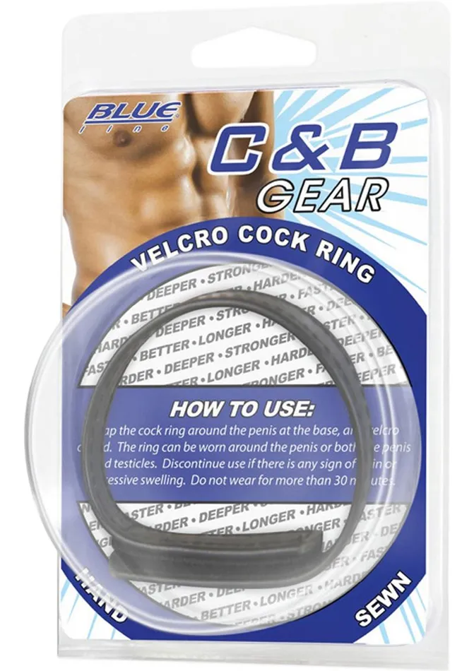C and B Gear Velcro Cock Ring Adjustable Blue Line CandB Gear Male Sex Toys