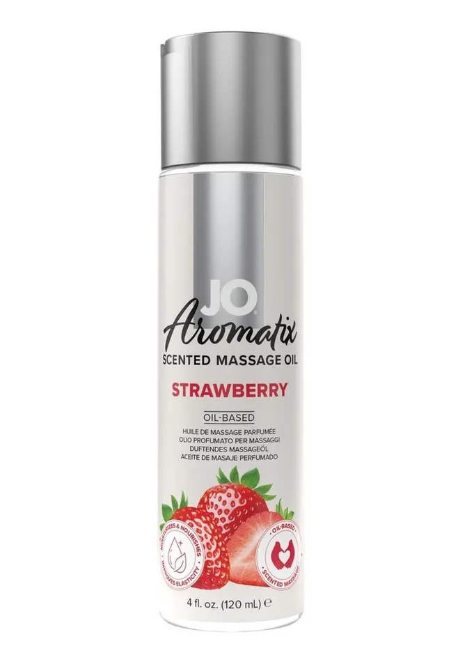 Couples System JO JO Aromatix Massage Oil 4oz Strawberry