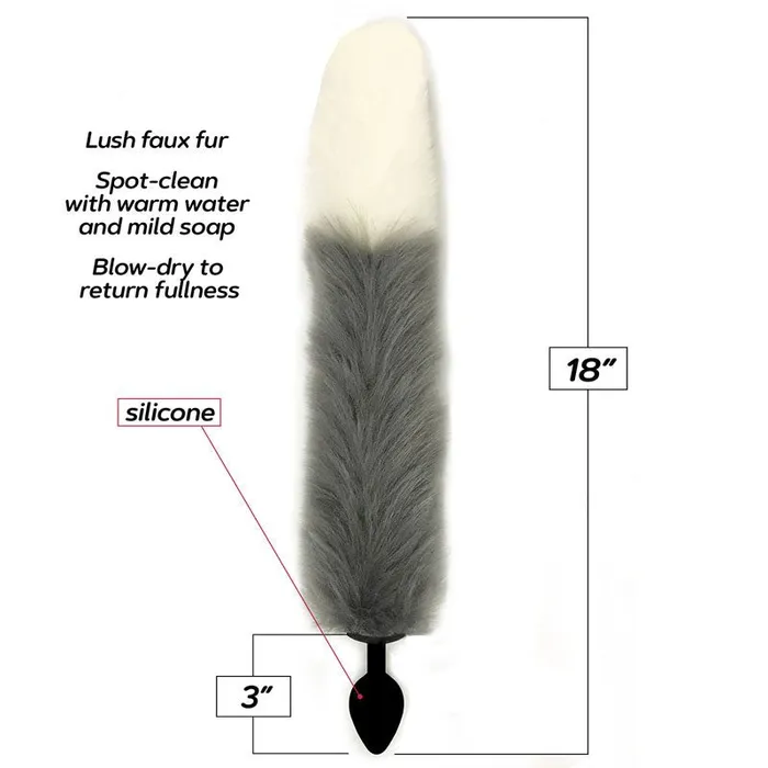 Foxy Fox Tail Silicone Butt Plug Grey with White Tip 46 cm Tail Icon Brands Anal Foxy Fox Tail Silicone Butt Plug Grey with White Tip 46 cm Tail Icon Brands Anal