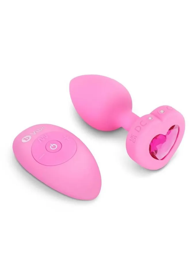Male Sex Toys bVibe BVibe Vibrating Heart Shape Jewel Rechargeable Silicone Anal Plug with Remote