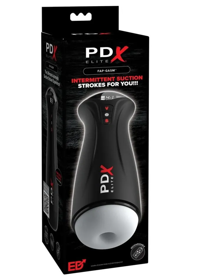 Male Sex Toys PDX Elite Pdx Elite FapGasm Rechargeable Male Masturbator BlackFrosted