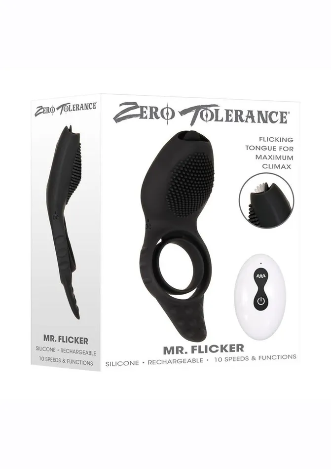Mr Flicker Rechargeable Silicone Cock Ring Zero Tolerance Male Sex Toys
