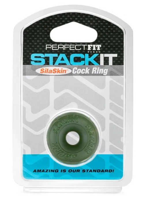 Perfect Fit Stackit Cock Ring Green Perfect Fit Male Sex Toys