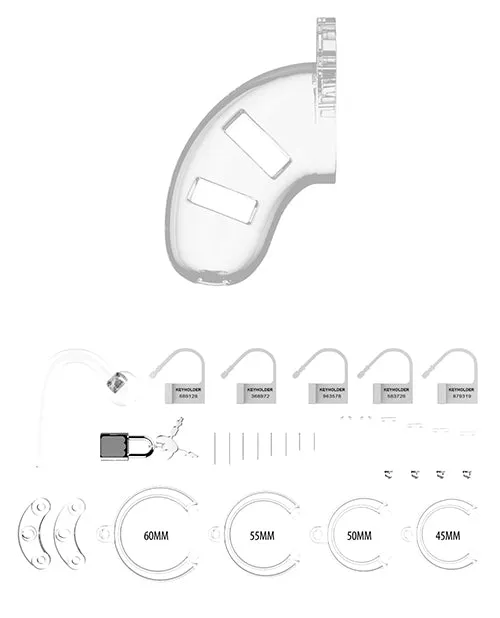 Shots America LLC Male Sex Toys Shots Man Cage Chastity 35 Cock Cage wPlug Model 10 Clear