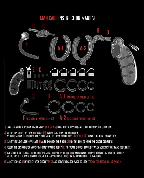 Shots America LLC Male Sex Toys Shots Man Cage Chastity 35 Cock Cage wPlug Model 10 Clear