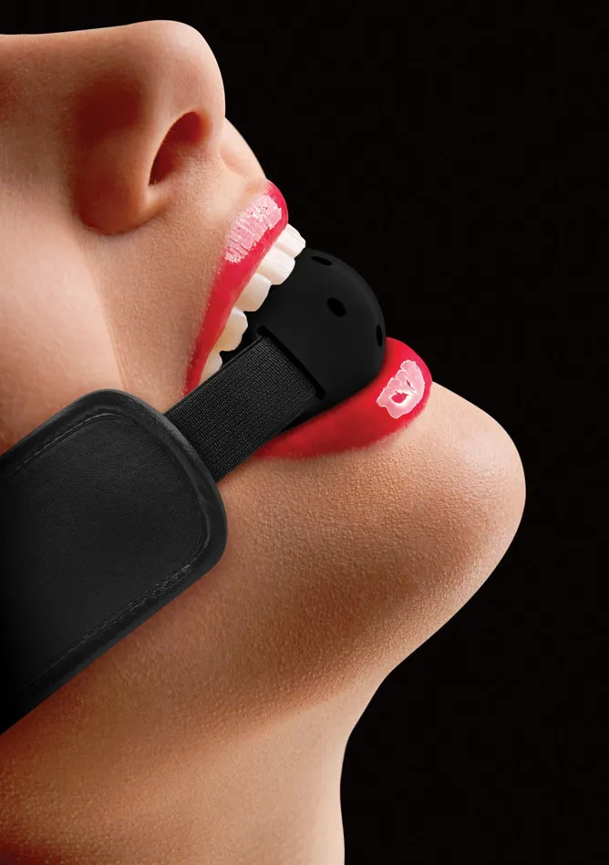 Shots Ouch Anal Brace Ball Gag Black