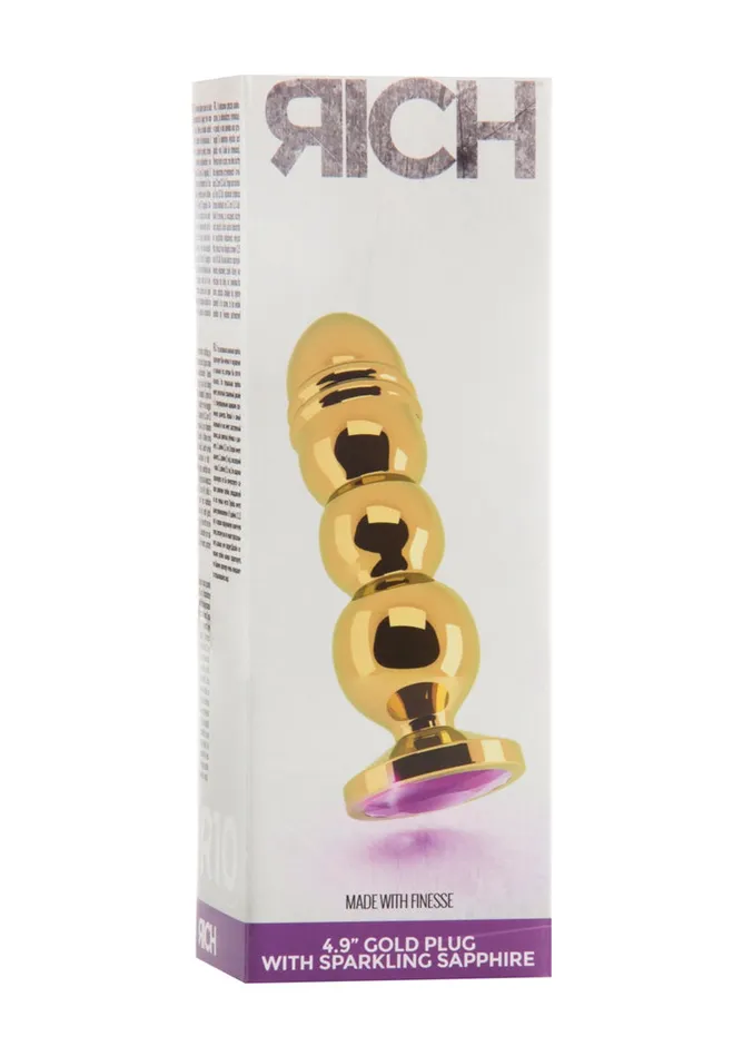 Shots Rich Rich R10 Gold Plug 49 Inch Purple Sapphire Anal