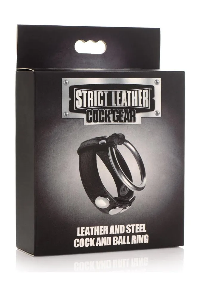 Strict Leather Male Sex Toys Cock Gear Leather and Steel Cock and Ball Ring