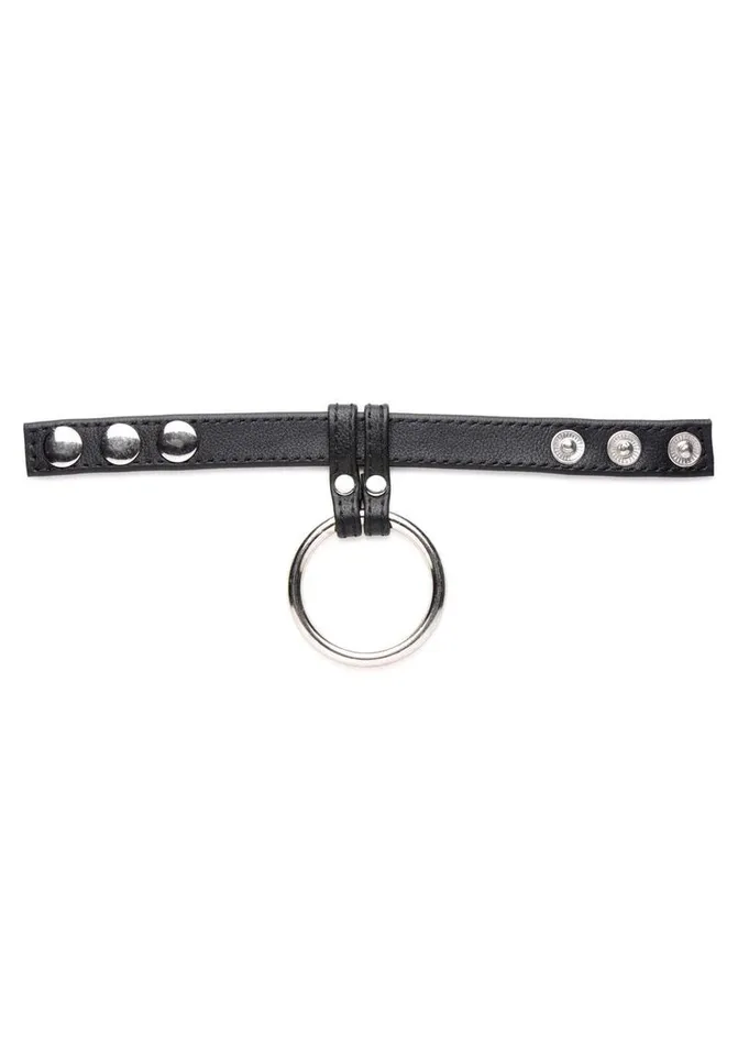 Strict Leather Male Sex Toys Cock Gear Leather and Steel Cock and Ball Ring