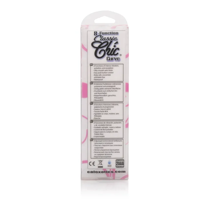 Vibrators California Exotic 8 Function Classic Chic Curve Pink