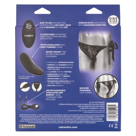 California Exotic Novelties Remote Control Lace Thong Set Female Sex Toys