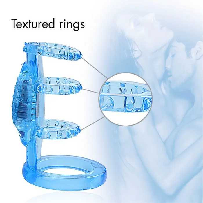 Doctor Love Zinger Vibrating Cock Cage Blue Doctor Love Male Sex Toys