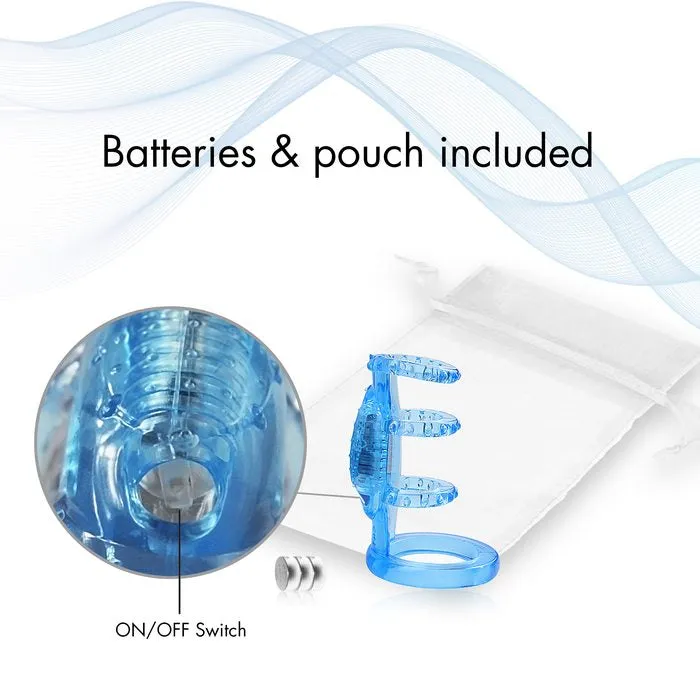 Doctor Love Zinger Vibrating Cock Cage Blue Doctor Love Male Sex Toys