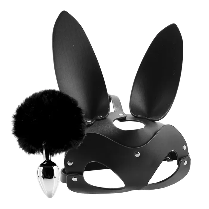 NSP Anal Tailz Bunny Tail Anal Plug Mask Set