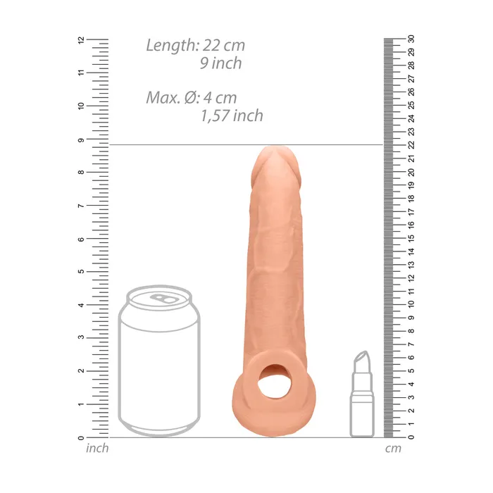 Shots Toys RealRock 9 Inch Penis Sleeve Flesh Pink Male Sex Toys Shots Toys RealRock 9 Inch Penis Sleeve Flesh Pink Male Sex Toys