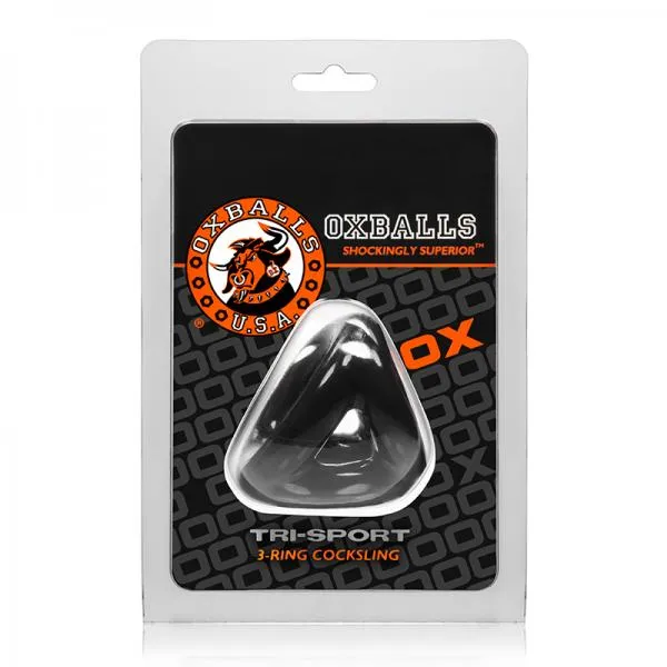 Oxballs Atomic Jock TriSport 3 Ring Sling Cockring Black Oxballs Anal