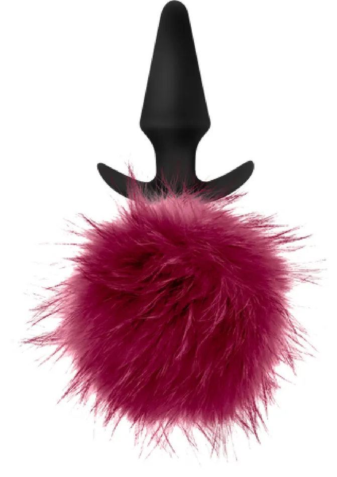 Blush Novelties Anal Pom Plugs Fur Pom Pom Sex Toy Butt Plug Adult Pleasure Fun Fur Burgundy
