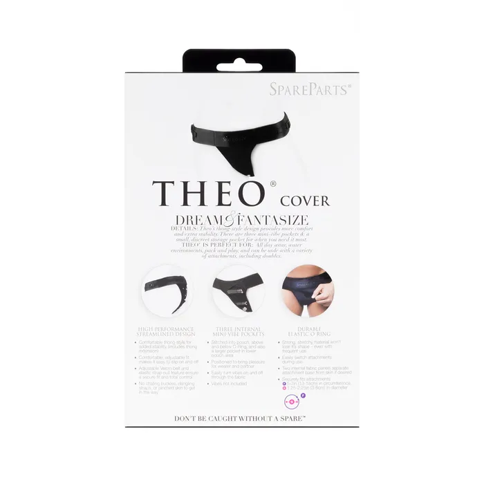 Female Sex Toys SpareParts HardWear SpareParts Theo Cover Undwr Harness Black Single Strap Size A Nylon