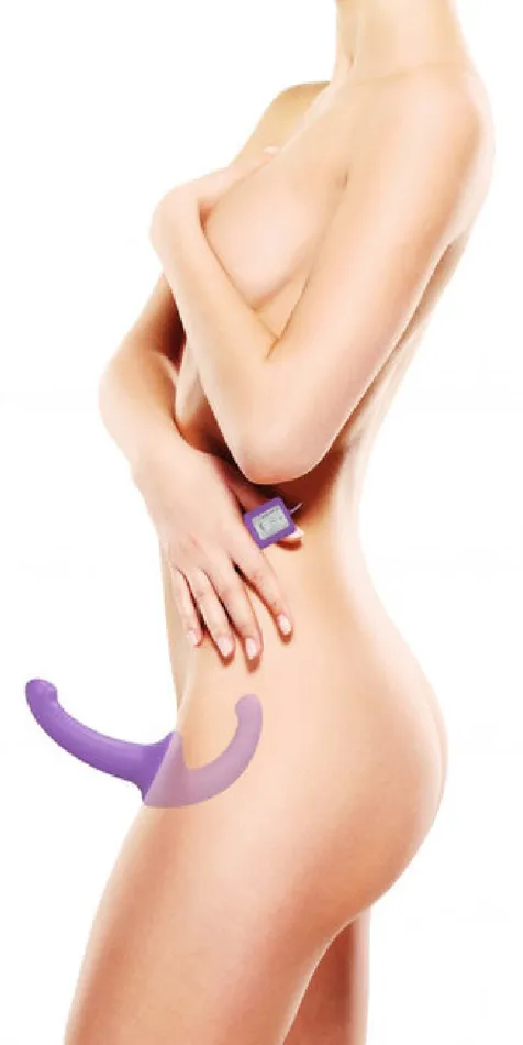 Female Sex Toys Vibrating Silicone Strapless StrapOn Purple Shots Media
