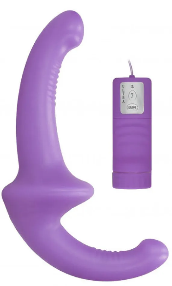 Female Sex Toys Vibrating Silicone Strapless StrapOn Purple Shots Media