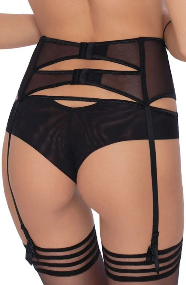 Roza Anal Roza Ilaris Black Suspender Belt