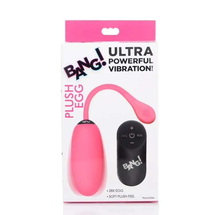 Vibrators 28X Plush Egg Remote Pink Bang