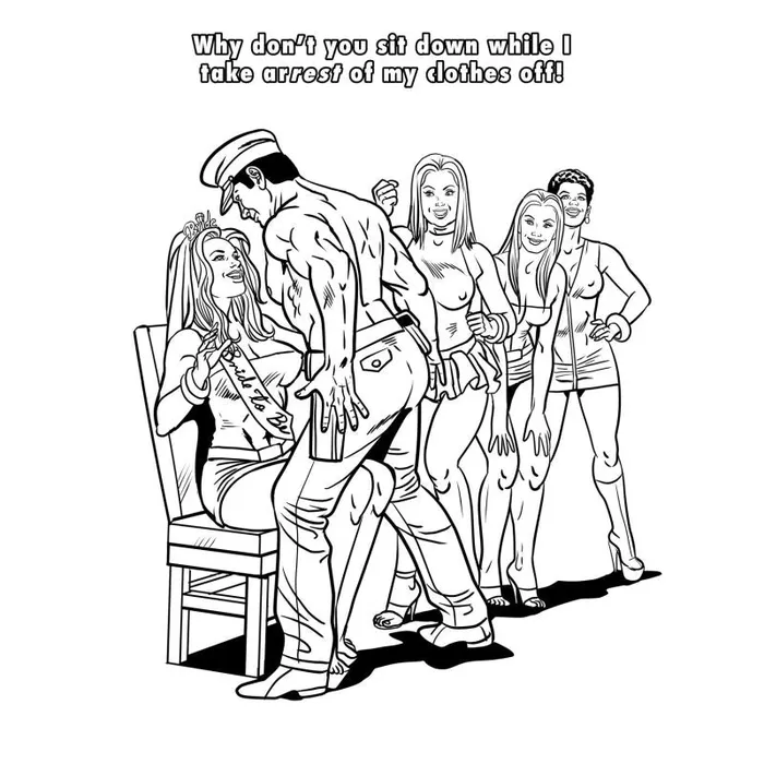 Wood Rocket Vibrators Bachelorette Party Colouring Book
