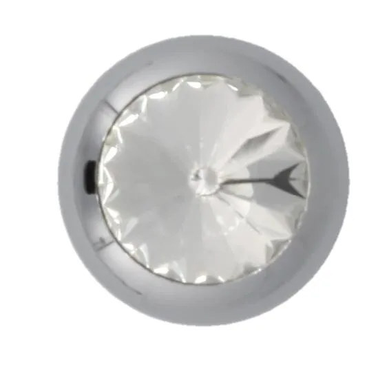 Alloy Butt Plug with Clear Jewel Stainless Medium Sunset Intimates Anal Alloy Butt Plug with Clear Jewel Stainless Medium Sunset Intimates Anal