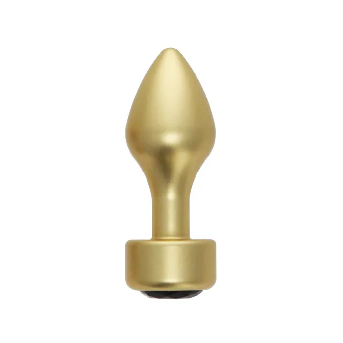 Anal BUM FUN BOTTOM JEWELS GOLD ALLOY W BLACK JEWEL MEDIUM PLUG