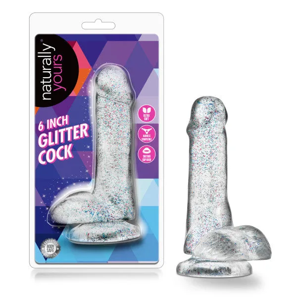 Blush Novelties Dildos Naturally Yours 6 Glitter Cock Sparkling Clear 