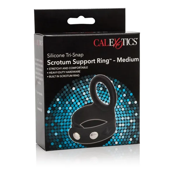 California Exotic Novelties Male Sex Toys Tri Snap Scrotum Support Ring Medium Silicone