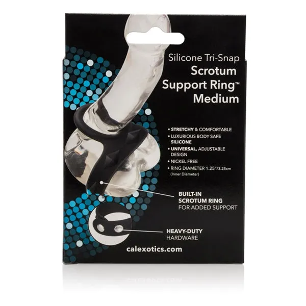 California Exotic Novelties Male Sex Toys Tri Snap Scrotum Support Ring Medium Silicone