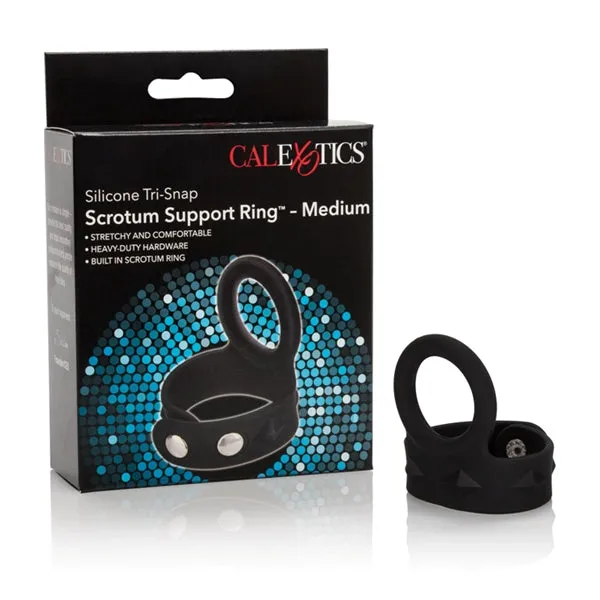 California Exotic Novelties Male Sex Toys Tri Snap Scrotum Support Ring Medium Silicone