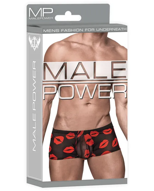 Male Power Lingerie Anal Mini Short Sheer Lips Black Small Male Power Lingerie Anal Mini Short Sheer Lips Black Small