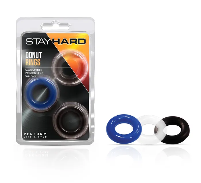 Male Sex Toys Blush Novelties Stay Hard Donut Rings 3 Pack