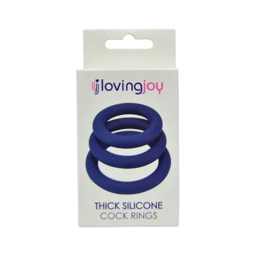 Male Sex Toys Loving Joy Thick Silicone Cock Rings 3 Pack Loving Joy