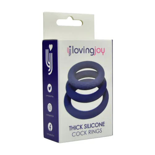 Male Sex Toys Loving Joy Thick Silicone Cock Rings 3 Pack Loving Joy