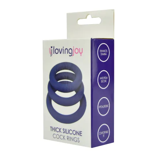 Male Sex Toys Loving Joy Thick Silicone Cock Rings 3 Pack Loving Joy