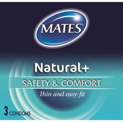 Mates Natural Condoms 3 Pack PP Products Male Sex Toys